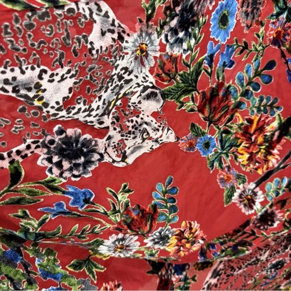 Johnny Was Bias Dress Bobcat Forest Silk Blend Red Floral Maxi Medium $575 NWT - Picture 5 of 11